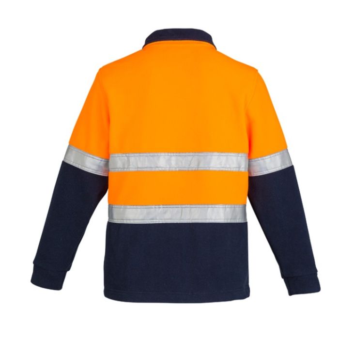 HJ461-Orange/Navy Polarfleece Sweater with Hoop Taped