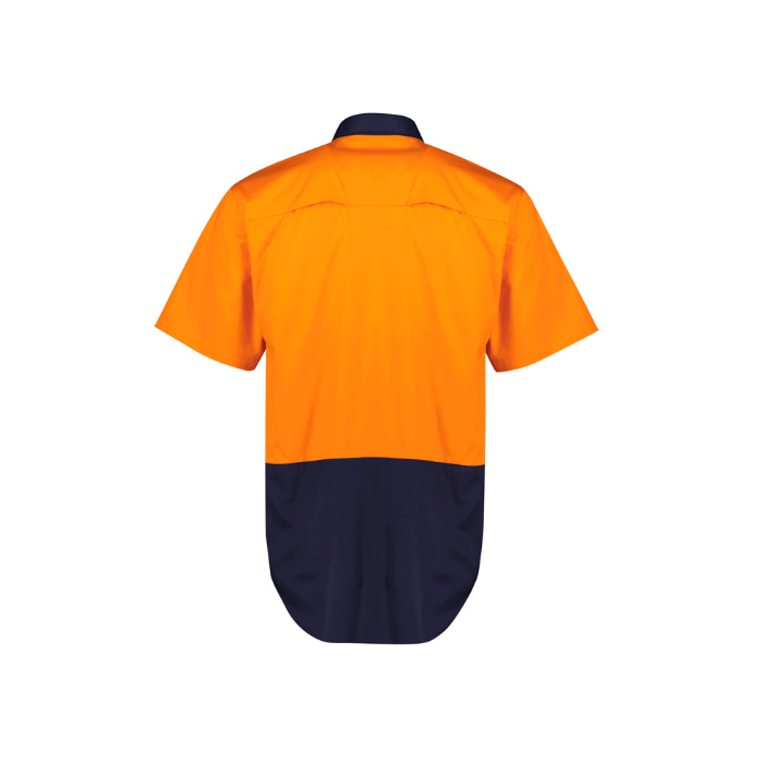 HS115 - Orange/Navy Syzmik Mens Hi Vis Short Sleeve Shirt