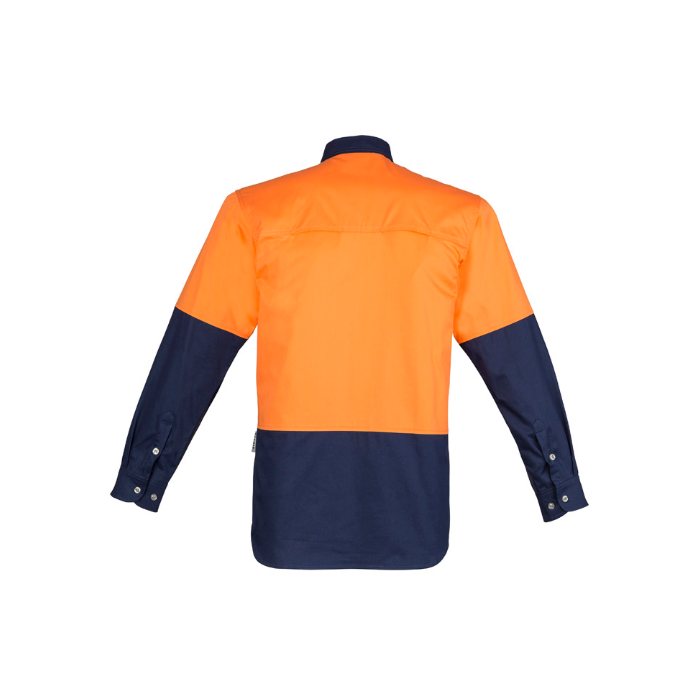 HS122 - Orange/Navy Syzmik Mens Industrial Long Sleeve Shirt