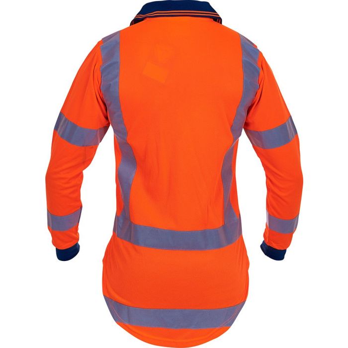 HS1220-Orange, Hi vis long sleeve TTMC-W17 polo shirt