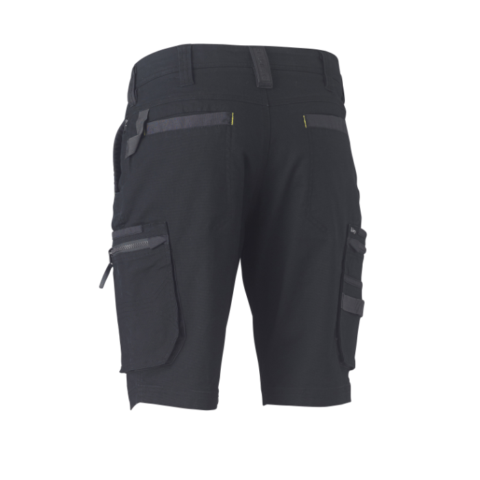 T1330-Black, FLEX & MOVE™ STRETCH UTILITY ZIP CARGO SHORT 