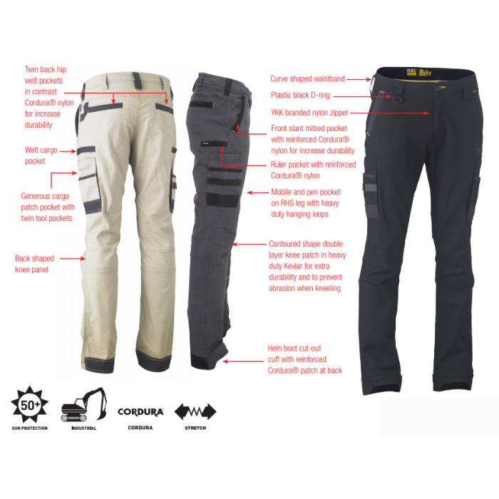 T6331-Navy, Flex & Move™ Stretch Utility Zip Cargo Pant