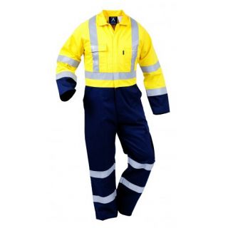 OA-CTPCO-Yellow/Navy Protex Overall, 100%Cotton, Day/Night