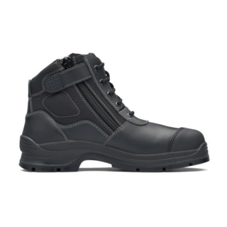 FB319-Black, Blundstone Lace Up-Zip Side Safety Boot