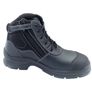 FB319 Blundstone Black Lace Up-Zip Side Safety Boot