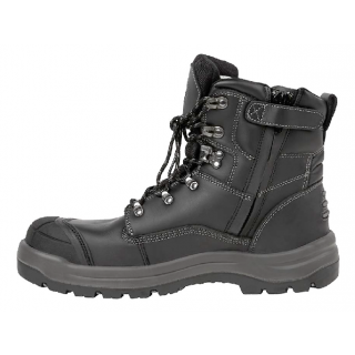FJ91-Black, JB's wear Lace Up-Zip Side Safety Boot