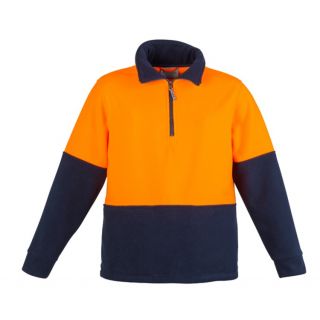 HJ462-Yellow/Navy Polarfleece Sweater with Reflective tape