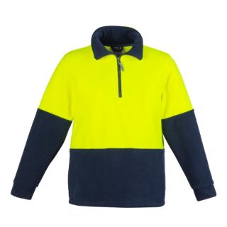 HJ462-Yellow/Navy Polarfleece Sweater with Reflective tape