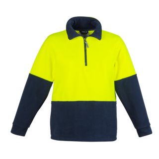 HJ462-Yellow/Navy Polarfleece Sweater with Reflective tape