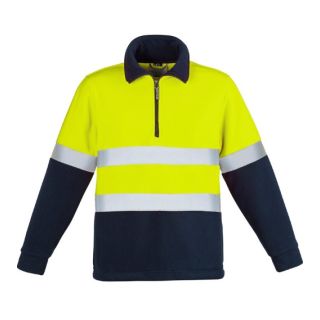 HJ461-Yellow/Navy Polarfleece Sweater with Hoop Taped
