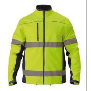 HJ6059T-Yellow/Navy, Bisely Soft Shell Jacket with 3M Reflective Tape