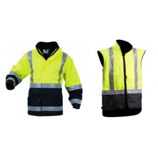 HR1015-Yellow/Navy Hivis Stamina 3 in 1 Jacket