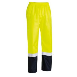 HR6965-Yellow/navy Hivis Taped Rain Overtrouser 