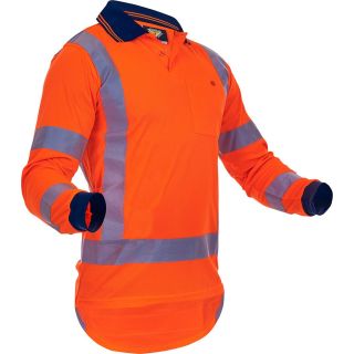HS1220-Orange, Hi vis long sleeve TTMC-W17 polo shirt