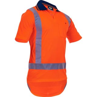 HS1221-Orange, Hi vis short sleeve TTMC-W17 polo shirt