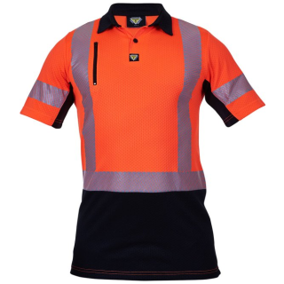 HS1261-Orange/Black, D/N S/S Microvent® Premium Polo Men’s