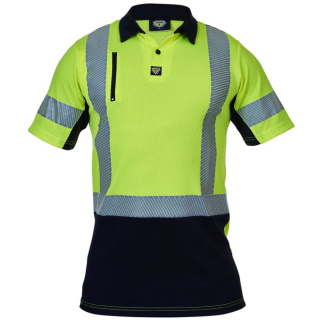 HS1261-Yellow/Black, D/N S/S Microvent® Premium Polo Men’s