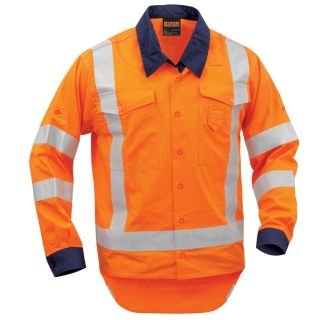 HS150-Orange, Hi vis long sleeve TTMC-W17 cotton shirt
