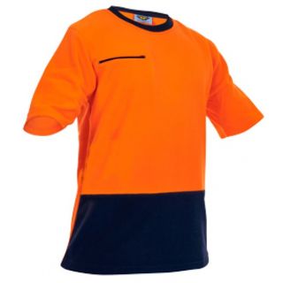 HS24-Orange/Navy Hivis Polar Fleece Tee