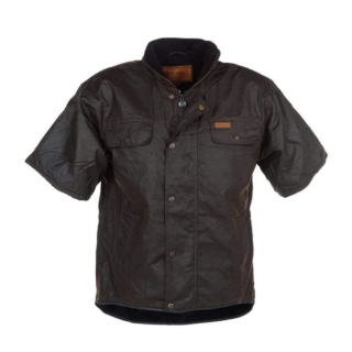 JO6037-Brown, Outback Oilskin 1/2 Sleeved Vest