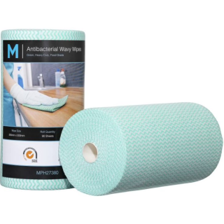 ME001-Green Antibacterial Wavy Wipes, 90 Sheets