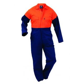 OA1021-Orange/Navy Bison Overall, 100%Cotton, Non Conductive Zip