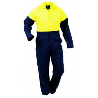 OA1021-Yellow/Navy Bison Overall, 100%Cotton, Non Conductive Zip
