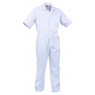 OA-FSNPCMW-White TWZ Overalls, Polycotton, Short sleeve, Nylon Zip