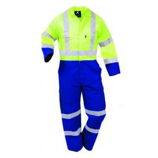 OA-TTPPCLT-Fluoro Yellow/Royal Protex Overall, Day/Night, Poly/Cotton, Zip
