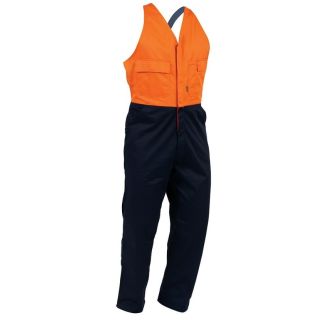 OA305-Orange/Navy Overalls, Bison Polycotton Easy-Action