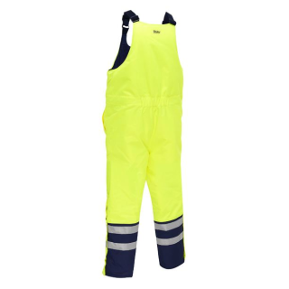 PZ6452-Yellow/Navy Taped Hi Vis Freezer Bib & Brace Coverall