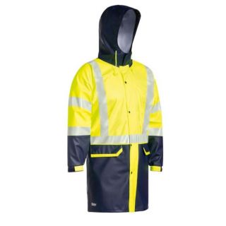 RF6935-Yellow/Navy HI VIS STRETCH PU Rain Parka