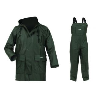 RP2001-Green Heavy Duty TURU PVC Rainwear Set (Parka + Bib Overtrouser)