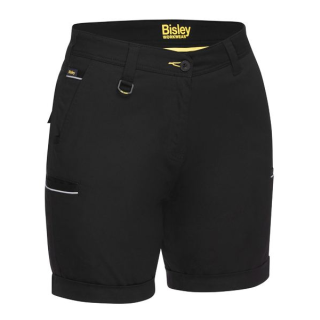 T1015 - Black Bisley Women's Stretch Cotton Short