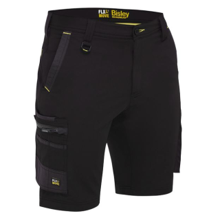 T1332 - Black Flx & Move™ 4-Way Stretch Zip Cargo Short