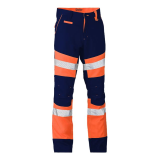 T6412 - Navy/Orange Bisley Taped Biomotion Two Tone Pants
