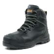 FA101B-Black Bison XT Lace up - Zip Side Safety Boot