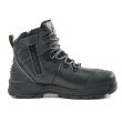 FA101B-Black Bison XT Lace up - Zip Side Safety Boot