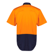 HS115 - Orange/Navy Syzmik Mens Hi Vis Short Sleeve Shirt