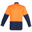 HS122 - Orange/Navy Syzmik Mens Industrial Long Sleeve Shirt