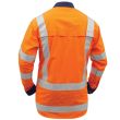 HS150-Orange, Hi vis long sleeve TTMC-W17 cotton shirt