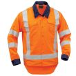 HS150-Orange, Hi vis long sleeve TTMC-W17 cotton shirt