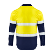HS520 - Yellow/Navy Syzmik Mens Lightweight Bio Motion Long Sleeve Shirt