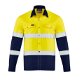HS520 - Yellow/Navy Syzmik Mens Lightweight Bio Motion Long Sleeve Shirt