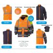 HJB6975-Yellow/Navy Bisely Hivis 5 in 1 Jacket