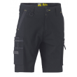 T1330-Black, FLEX & MOVE™ STRETCH UTILITY ZIP CARGO SHORT 